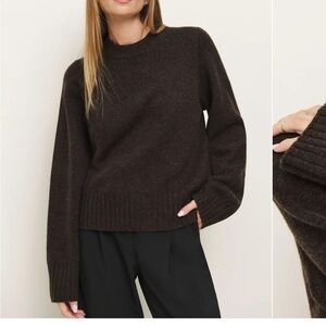 Reformation Calloway Regenerative Wool Crew Brown - Size XS